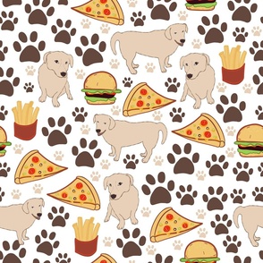 Dog and fast food pattern