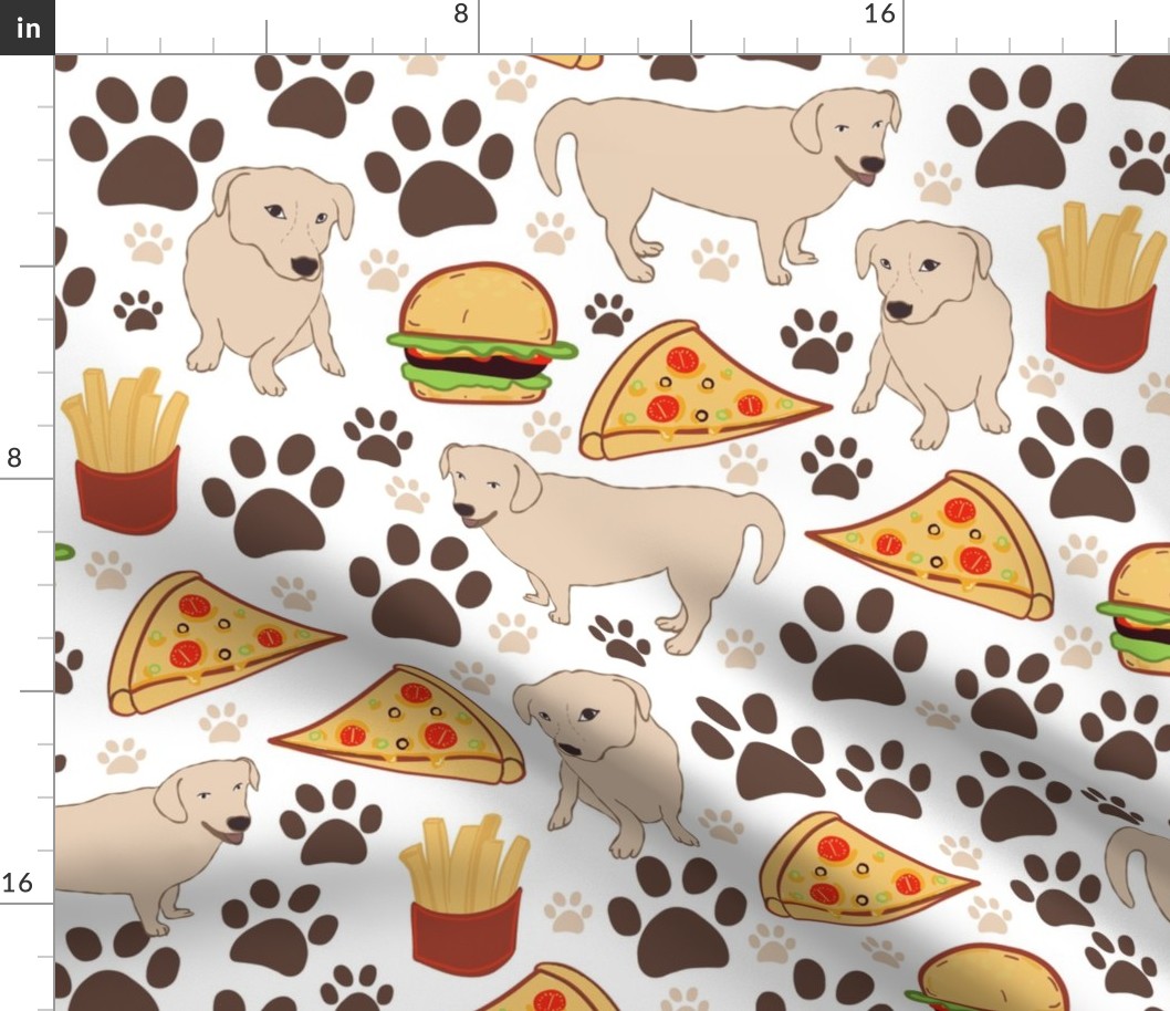Dog and fast food pattern