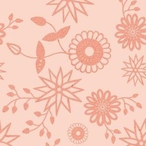 Papercut floral peach