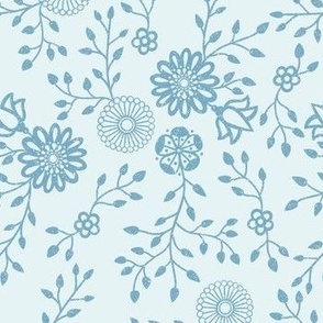 Papercut floral blue