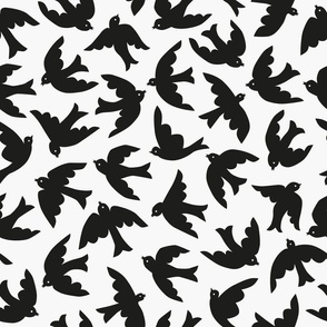 Cute bird pattern on white background