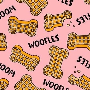 Woofles! - Dog waffle - cute - pink - dog bone - LAD23