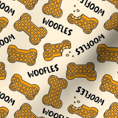 Woofles! - Dog waffle - cute - cream - dog bone - LAD23