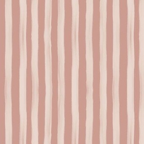 [small] Painted Candy Stripes - Dusky Cinnamon Pink