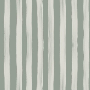 [large] Painted Candy Stripes - sage green