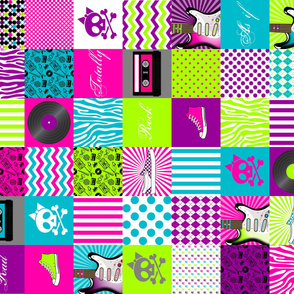 Girls Rock Cheater Quilt or Quilting Squares