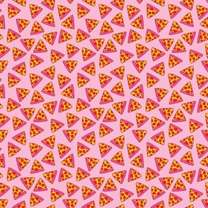 pink pizza heart pepperoni on light pink medium