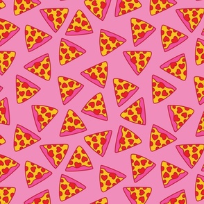 pink pizza heart pepperoni on pink large