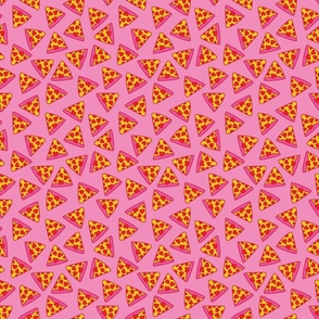 pink pizza heart pepperoni on pink medium