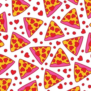 pink pizza heart pepperoni extra XL