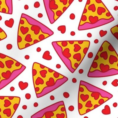 pink pizza heart pepperoni extra large