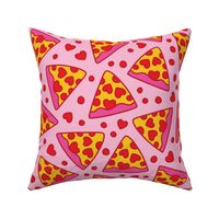 pink pizza heart pepperoni on light pink extra XL