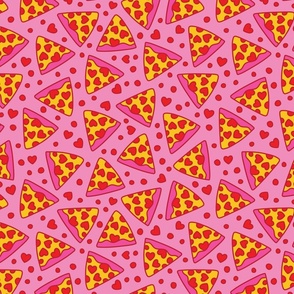 pink pizza heart pepperoni on pink extra large