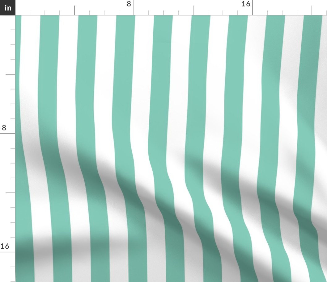 Beach Towel Stripes / Surf Green White / Medium