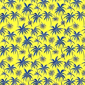 Palm Trees in Blue and Yellow