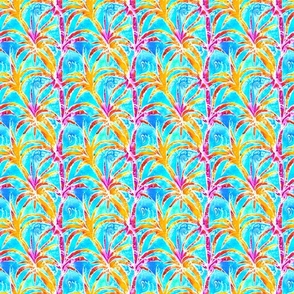 Abstract Tropical Watercolor Palm Trees