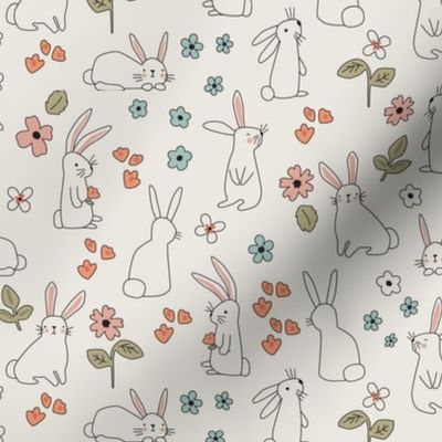 Bunnies and Flowers soft - 2 inch