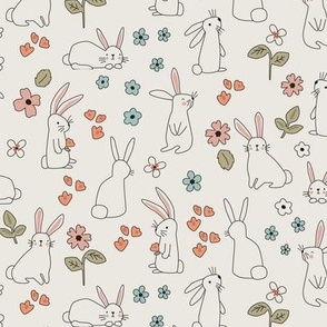 Bunnies and Flowers soft - 2 inch