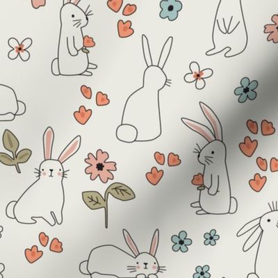 Bunnies and Flowers soft - 3 inch