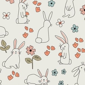 Bunnies and Flowers soft - 3 inch