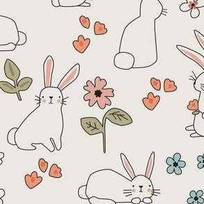 Bunnies and Flowers soft - 4 inch