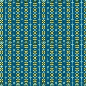Blue embroidery style fabric 7