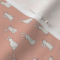 White Bunnies on Soft Neutral Pink - 1 inch