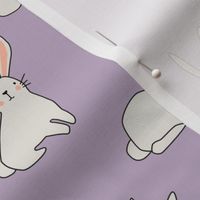 White Bunnies on Soft Purplel - 3 inch