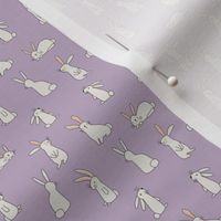 White Bunnies on Soft Purple - 3/4  inch