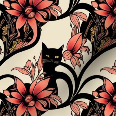 Cat Nouveau - Small Floral Swirls