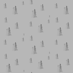 Misty grey forest