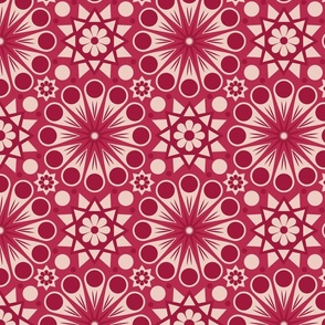 Retro Geometric Floral - Viva Magenta 
