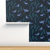 Blue Wisteria Birds, jumbo