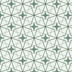 Christmas geometric stars green