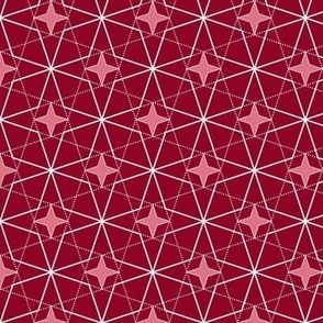 Christmas geometric stars dark red