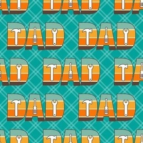 Smaller Scale Retro Dad  on Turquoise