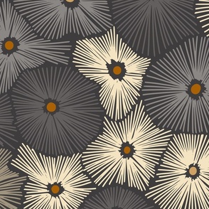 Abstract boho Sea anemones dark 1 - L