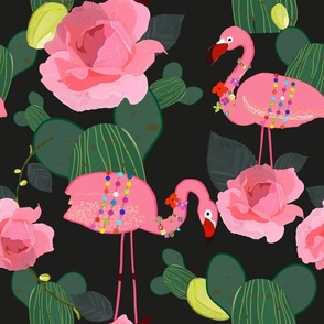 Flamingos pattern. Seamless pattern for textile design