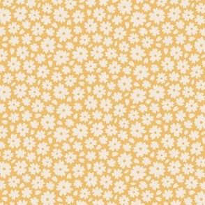 Ditsy flowers / Small scale / Yellow+beige