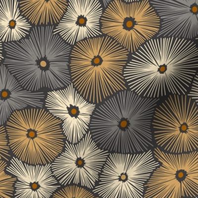 Abstract boho Sea anemones earthy dark - S