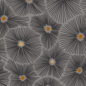Abstract boho Sea anemones dark 2 - L
