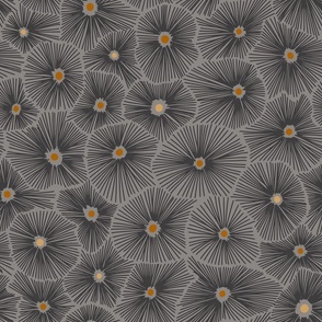 Abstract boho Sea anemones dark 2 - M