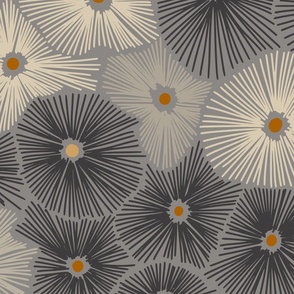 Abstract boho Sea anemones dark 3 - L