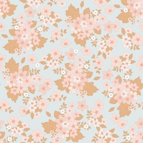 Delicate Florals Soft Baby Blue Large