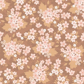 Delicate Florals Cocoa Brown Large