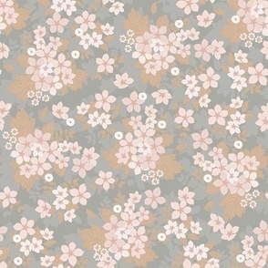 Delicate Florals Gray Medium