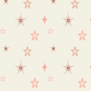 Boho Stars - Peachy - small scale 4 inch - Kids Clothing & Nursery