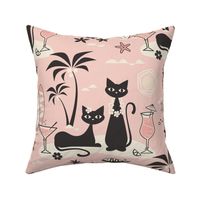 cats on vacation pink XL