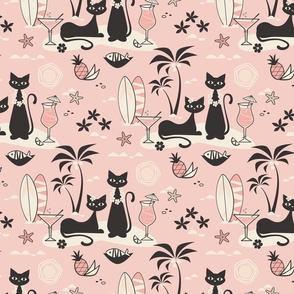 cats on vacation pink L