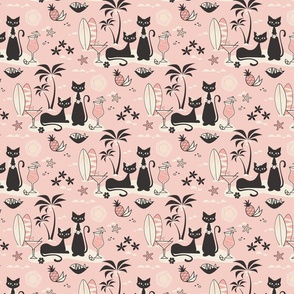 cats on vacation pink M